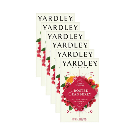 6 Pack - Yardley London Limited Edition Frosted Cranberry Moisturizing Bath Bar 4oz
