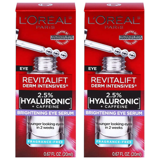 2 Pack - L'Oréal Revitalift Derm Intensives Brightening Eye Serum 0.67oz