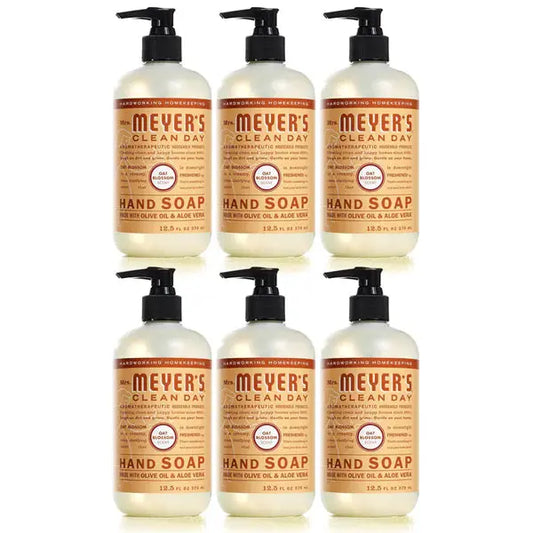 6 Pack - MRS. MEYER'S CLEAN DAY Hand Soap Oat Blossom Scent 12.5oz Mrs. Meyer's