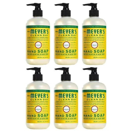 6 Pack - MRS. MEYER'S CLEAN DAY Hand Soap Honeysuckle Scent 12.5oz Mrs. Meyer's