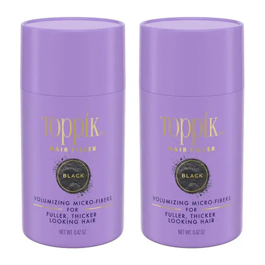 2 Pack - Toppik Volumizing Micro Fiber Hair Filler Color Touch Up System - Black 0.42oz Toppik