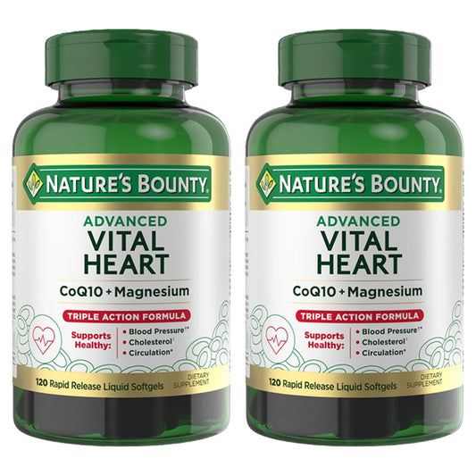 2 Pack - Nature's Bounty Advanced Triple Action Vital Heart 120 Softgels Each