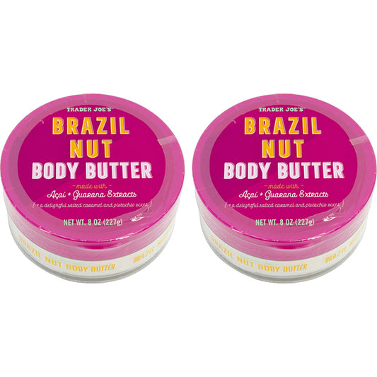 2 Pack - Trader Joe's Brazil Nut Body Butter Made With Acai 8oz Trader Joe's