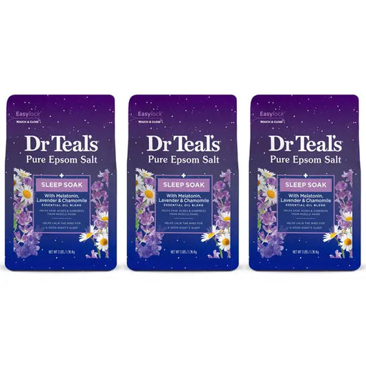 3 Pack - Dr Teal's Epsom Salt Magnesium Sleep Soak 3lb Each Dr Teal's