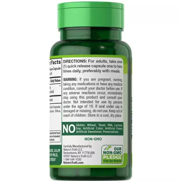 2 Pack - Nature's Truth GABA Supplement for Mood + Stress 750mg 60 Capsules Rejoov