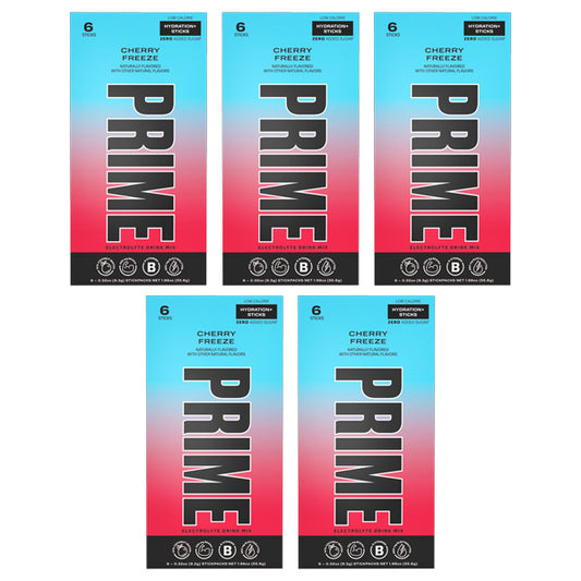 5 Pack - Prime Hydration+ Sticks Cherry Freeze Sugar Free 6 Count