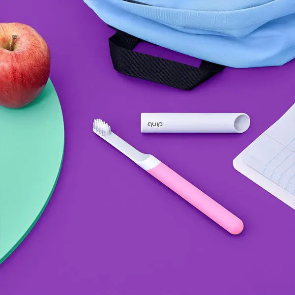 Quip Sonic Toothbrush for Kids Timed Electric Toothbrush Small Head Soft - Pink Quip