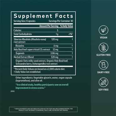 Gaia Herbs Adrenal Health Nightly Restore 60 Vegan Capsules