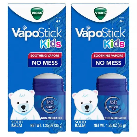 2 Pack - Vicks VapoStick Kids Soothing Vapors Balm 1.25oz Vicks