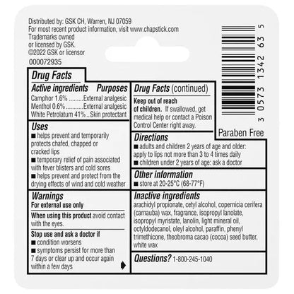 12 Pack - ChapStick Classic Medicated Lip Balm Tube 0.15oz ChapStick