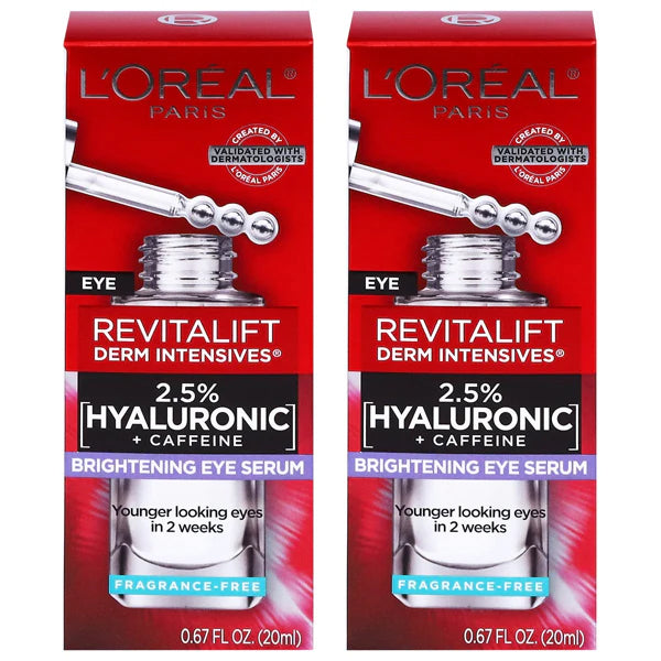 2 Pack - L'Oréal Revitalift Derm Intensives Brightening Eye Serum 0.67oz
