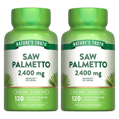 2 Pack - Nature's Truth Saw Palmetto Extract 2400mg 120 Capsules Each