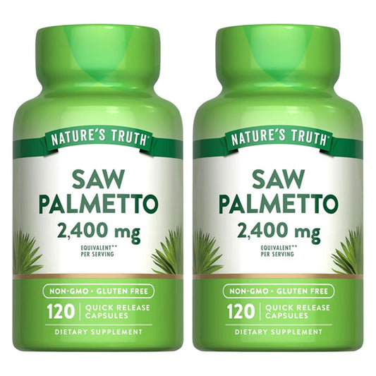 2 Pack - Nature's Truth Saw Palmetto Extract 2400mg 120 Capsules Each