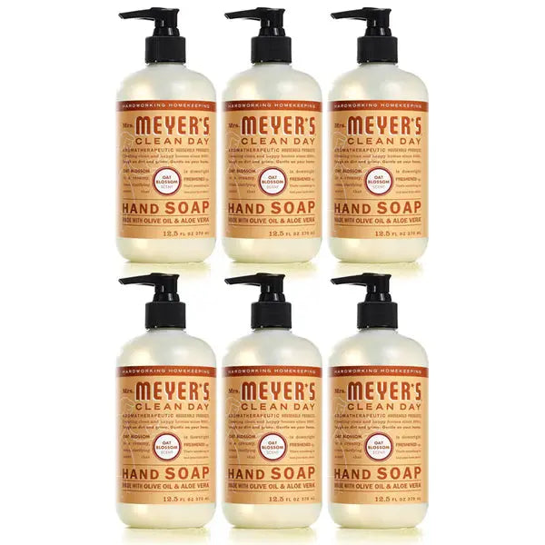 6 Pack - MRS. MEYER'S CLEAN DAY Hand Soap Oat Blossom Scent 12.5oz Mrs. Meyer's