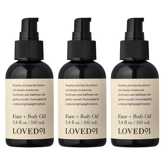 3 Pack - Loved 01 Face + Body Oil with Rosehip & Sea Buckthorn 3.4oz