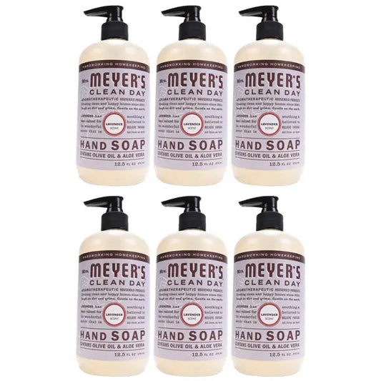 6 Pack - MRS. MEYER'S CLEAN DAY Hand Soap Lavender Scent 12.5oz Mrs. Meyer's