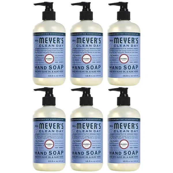 6 Pack - MRS. MEYER'S CLEAN DAY Hand Soap Bluebell Scent 12.5oz Mrs. Meyer's