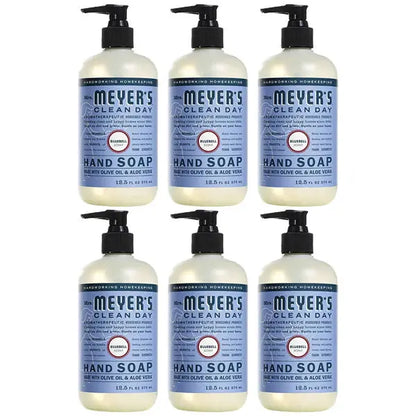 6 Pack - MRS. MEYER'S CLEAN DAY Hand Soap Bluebell Scent 12.5oz Mrs. Meyer's