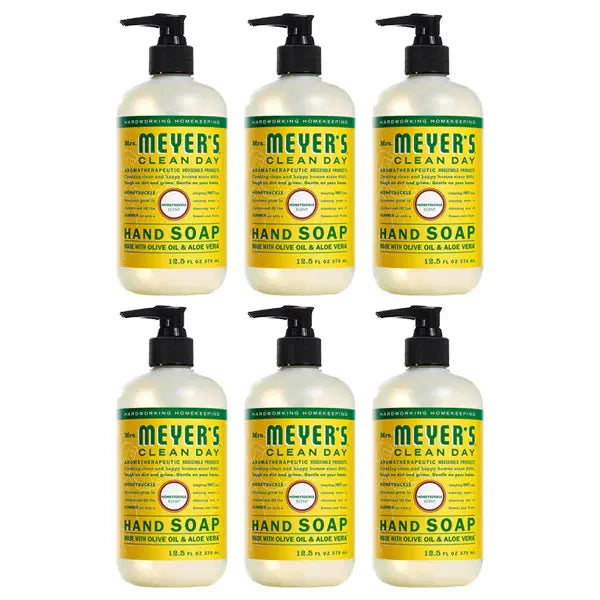 6 Pack - MRS. MEYER'S CLEAN DAY Hand Soap Honeysuckle Scent 12.5oz Mrs. Meyer's
