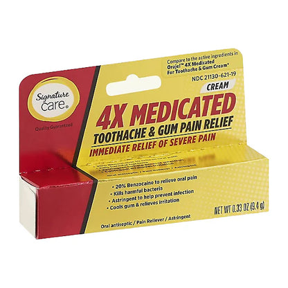 4 Pack - Signature Care 4x Medicated Toothache & Gum Pain Relief 0.33oz