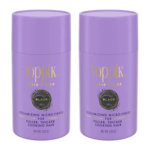 2 Pack - Toppik Volumizing Micro Fiber Hair Filler Color Touch Up System - Black 0.42oz Toppik