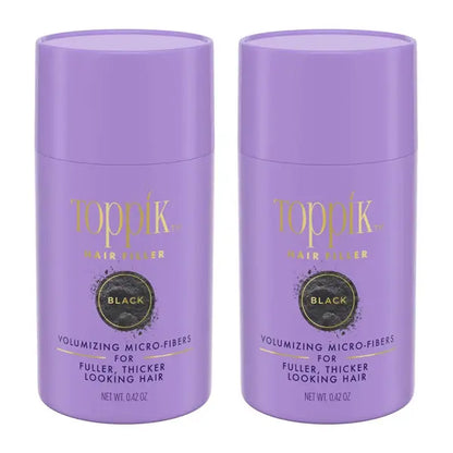 2 Pack - Toppik Volumizing Micro Fiber Hair Filler Color Touch Up System - Black 0.42oz Toppik