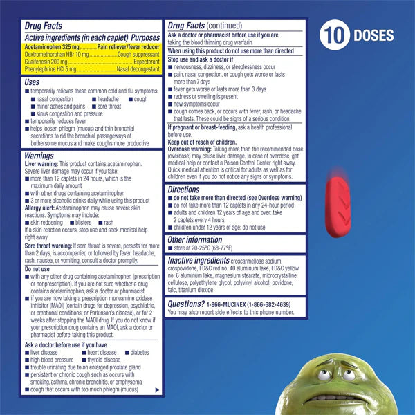 2 Pack - Mucinex Fast-Max Max Strength Cold and Flu Medicine 20 Count Each