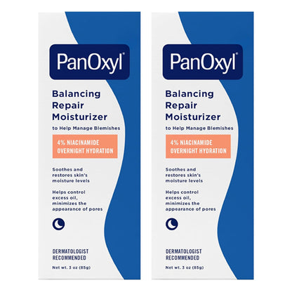 2 Pack - PanOxyl PM Balancing Repair Moisturizer with Niacinamide 3oz