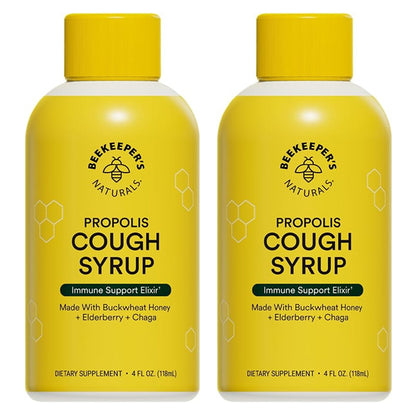 2 Pack - Beekeeper's Naturals Propolis Honey Cough Syrup Daytime for Adults 4oz