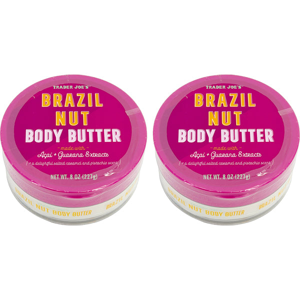 2 Pack - Trader Joe's Brazil Nut Body Butter Made With Acai 8oz Trader Joe's