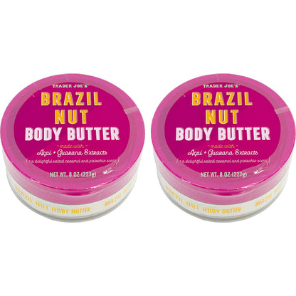 2 Pack - Trader Joe's Brazil Nut Body Butter Made With Acai 8oz Trader Joe's