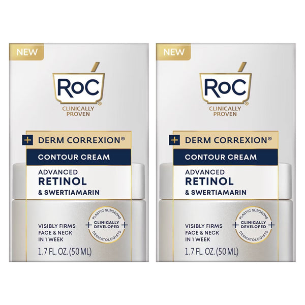 2 Pack - RoC Derm Correxion Contour Retinol Cream for Face and Neck 1.7oz