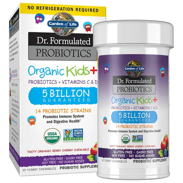 2 Pack - Garden of Life Dr. Formulated Probiotics Organic Kids+ Gummy Berry Cherry 30 Count Garden of Life
