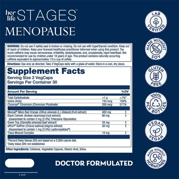 2 Pack - Solaray Menopause her Life Stages Menopause Supplement 60 VegCaps Solaray