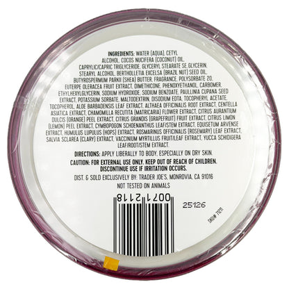 2 Pack - Trader Joe's Brazil Nut Body Butter Made With Acai 8oz Trader Joe's