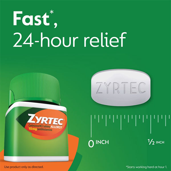 2 Pack - Zyrtec 24 Hour Allergy Relief Tablets, 40 Count Bonus Pack