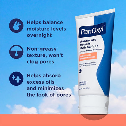 2 Pack - PanOxyl PM Balancing Repair Moisturizer with Niacinamide 3oz