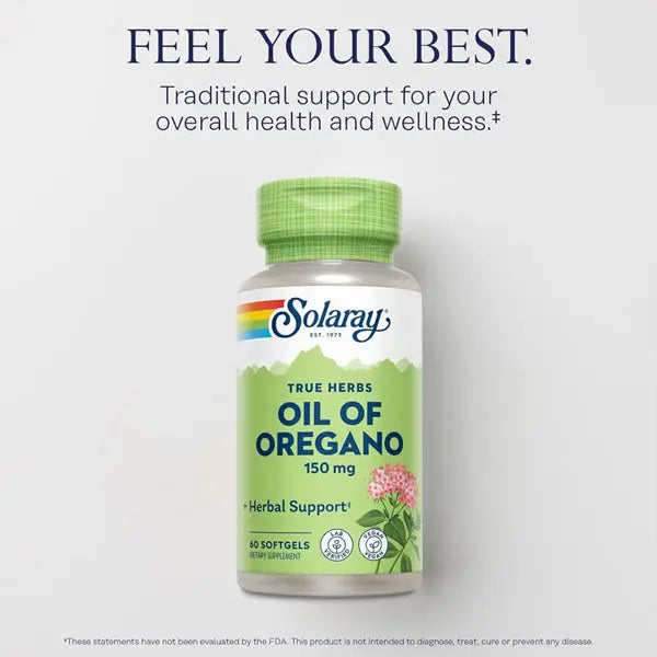 2 Pack - Solaray Oil of Oregano Softgels Extra Strength 60 Softgels Solaray