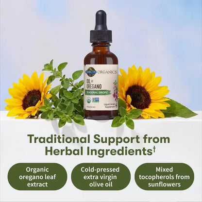 2 Pack - Garden of Life Organics Oil of Oregano Seasonal Drops 1fl oz Garden of Life