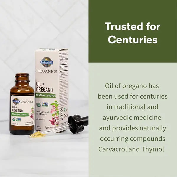 2 Pack - Garden of Life Organics Oil of Oregano Seasonal Drops 1fl oz Garden of Life