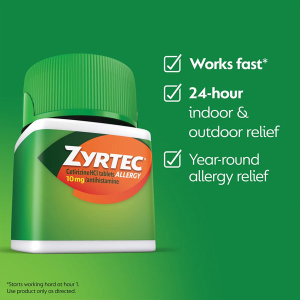 2 Pack - Zyrtec 24 Hour Allergy Relief Tablets, 40 Count Bonus Pack