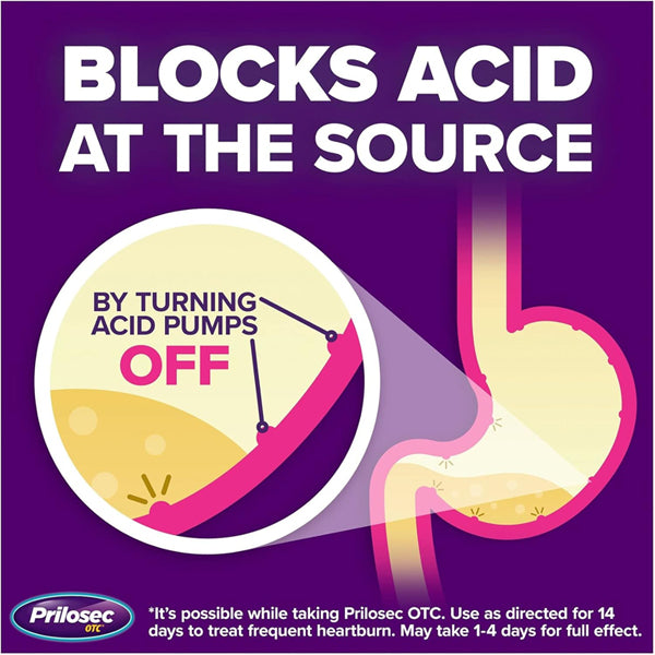 2 Pack - Prilosec OTC Frequent Heartburn Relief Medicine and Acid Reducer 42ct