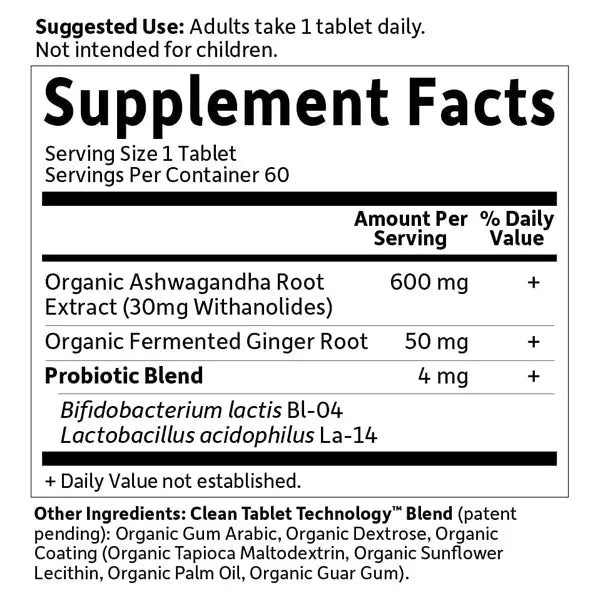 2 Pack - Garden of Life Organic Ashwagandha Supplement with Probiotics 60 Count Garden of Life