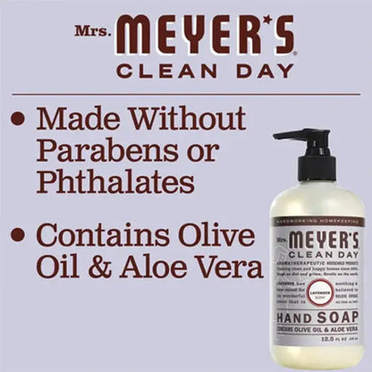 6 Pack - MRS. MEYER'S CLEAN DAY Hand Soap Lavender Scent 12.5oz Mrs. Meyer's