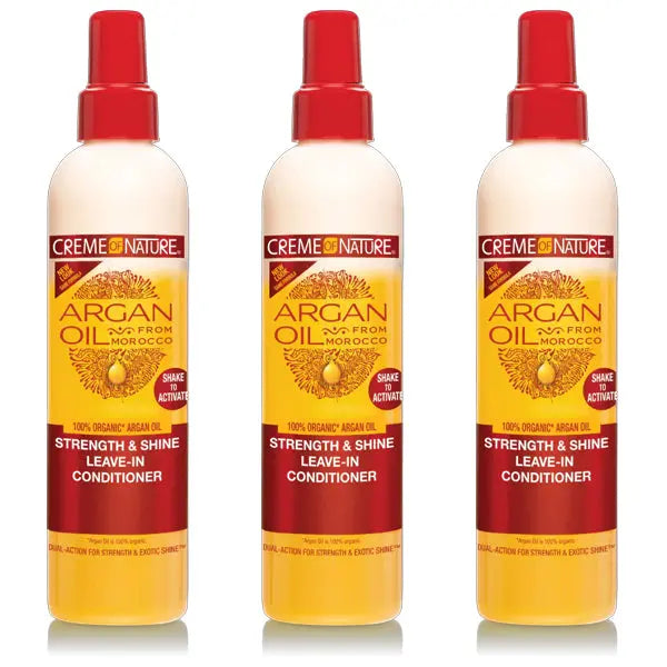 3 Pack - Creme of Nature Argan Oil Strength & Shine Leave-in Conditioner 8.4oz Creme of Nature