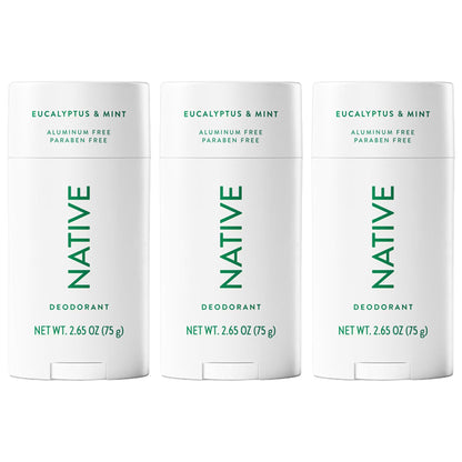 3 Pack - Native Aluminum Free Solid Deodorant Eucalyptus & Mint 2.65oz