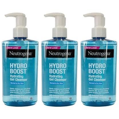 3 Pack - Neutrogena Hydro Boost Face Wash, Hydrating Facial Cleanser 12oz Neutrogena