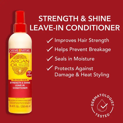 3 Pack - Creme of Nature Argan Oil Strength & Shine Leave-in Conditioner 8.4oz Creme of Nature