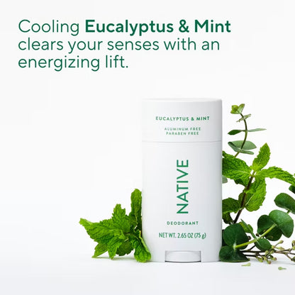 3 Pack - Native Aluminum Free Solid Deodorant Eucalyptus & Mint 2.65oz