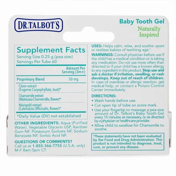 3 Pack - Dr. Talbot's Naturally Inspired Baby Tooth Gel for Sore Gums 0.53oz Dr. Talbot's